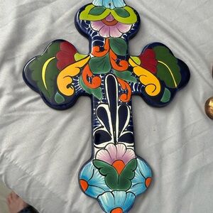 Colorful Ceramic Cross Wall Art